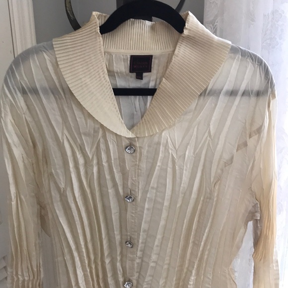 Color works ivory blouse.  XXL NWOT. - Picture 2 of 6
